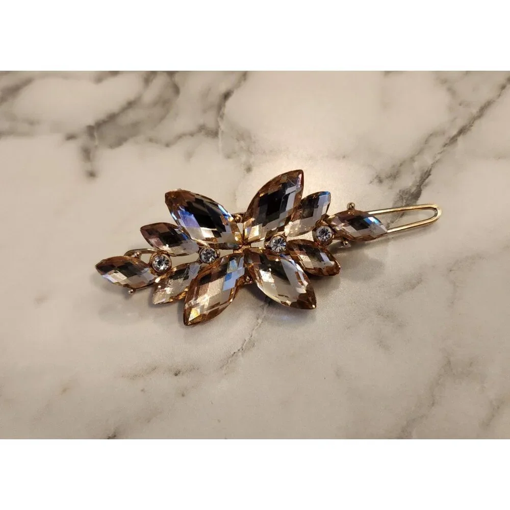 Set Of 3 Crystal Rhinestone Butterfly Hair Clips